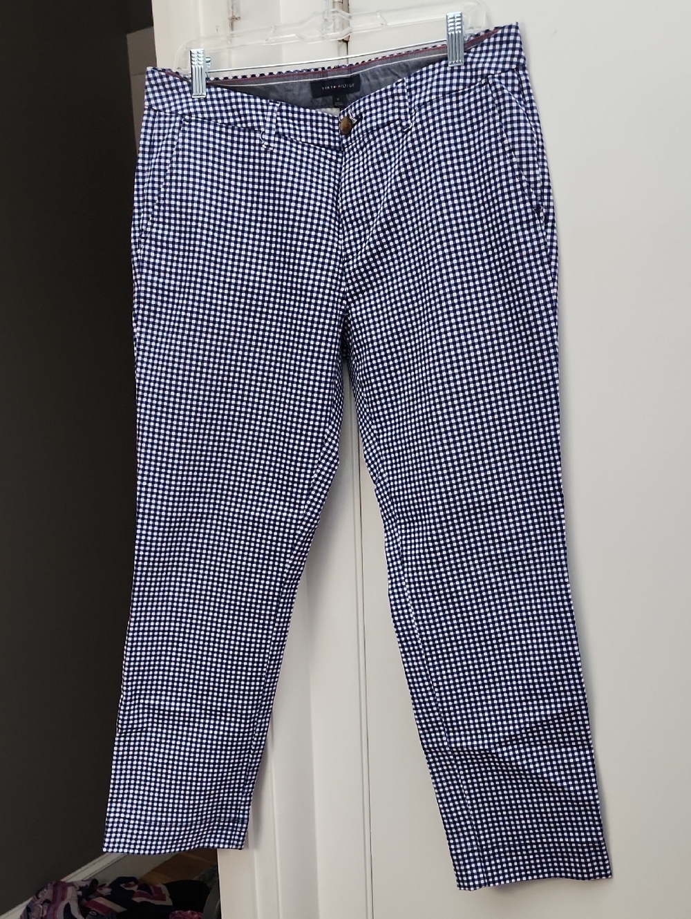 Tommy Hilfiger Navy & White Gingham Ankle Chinos